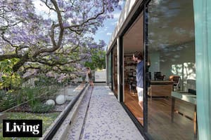 Una pareja de arquitectos hizo su casa-estudio en torno a los espléndidos árboles del terreno