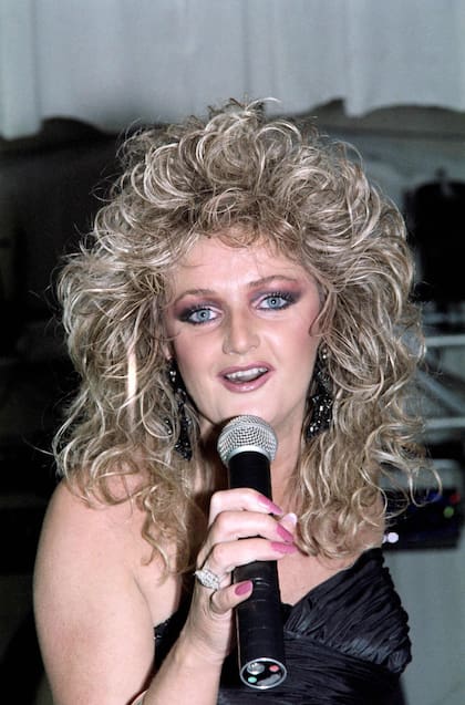 Bonnie Tyler en 1987, en París. (Photo by PIERRE GUILLAUD / AFP)