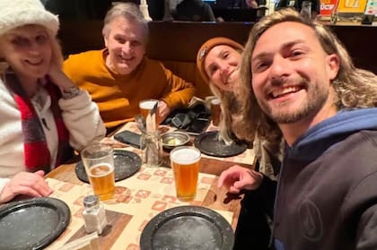 Con la familia.