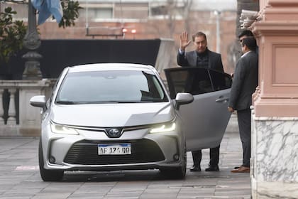 Diego Santilli hoy en el ingreso a la Casa Rosada