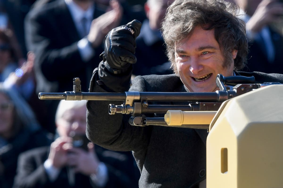 El presidente Javier Milei, en el desfile militar del 9 de Julio de 2024