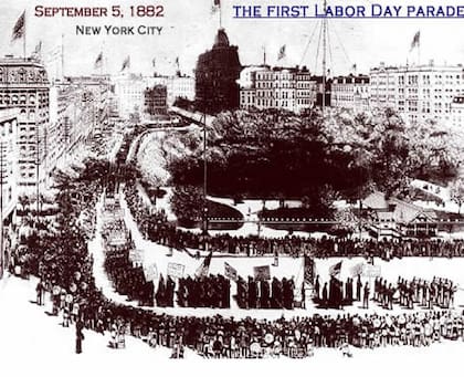 El primer feriado del Día del Trabajo se celebró el martes 5 de septiembre de 1882 en la ciudad de Nueva York, de acuerdo con los planes del Sindicato Central de Trabajadores