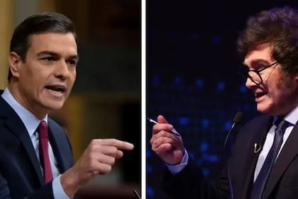 Pedro Sánchez y Javier Milei