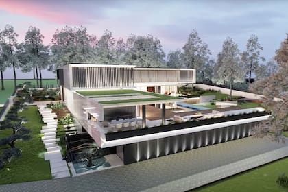 La propiedad cuenta con piscinas exteriores e interiores, garaje subterráneo, zona de bienestar y un cine