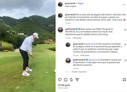 La reflexión del exarquero sobre el aprendizaje que adquirió con el golf