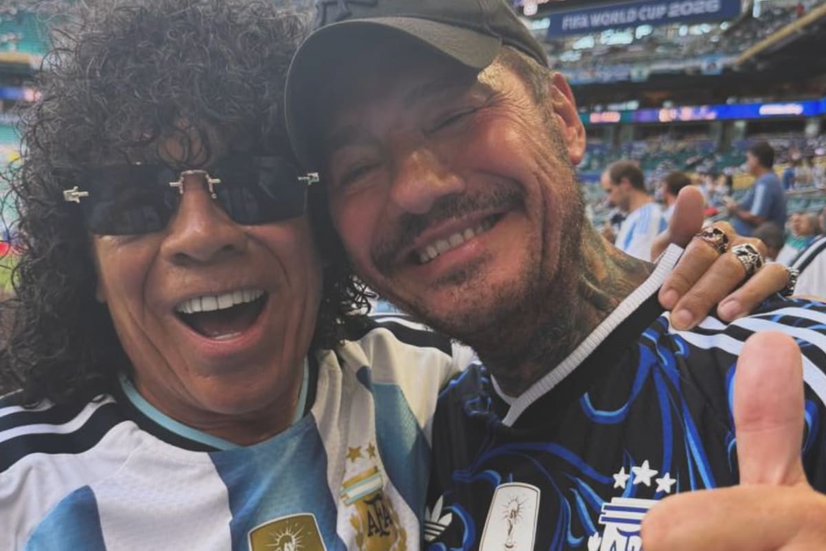 Tinelli y la Mona Jiménez disfrutaron el partido en Miami (Foto: Instagram)