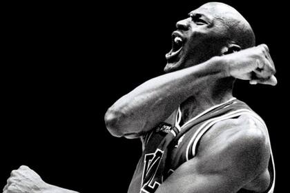 Un gesto victorioso de Jordan, entre tantos de su brillante carrera